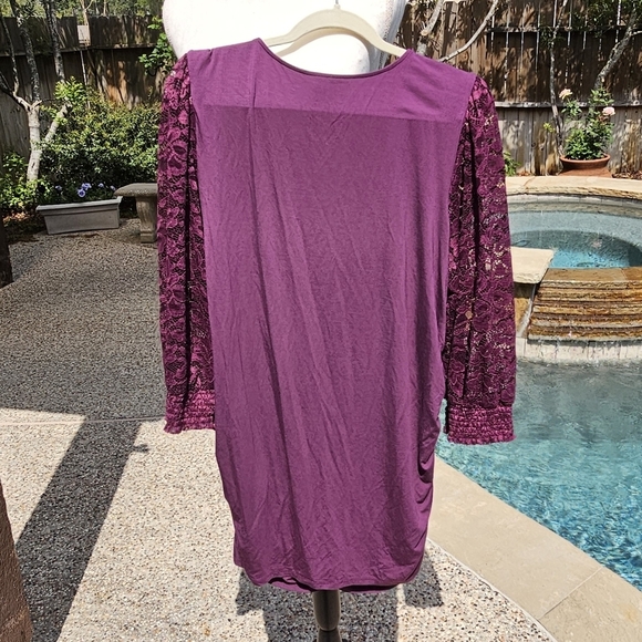 Nwot Torrid Lace V-Neck Ruched Front Long Sleeve Top dress 3 - Picture 13 of 13